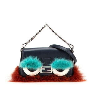 Fendi Bag Bugs Monster Bucket Handbag Shoulder Black Blue